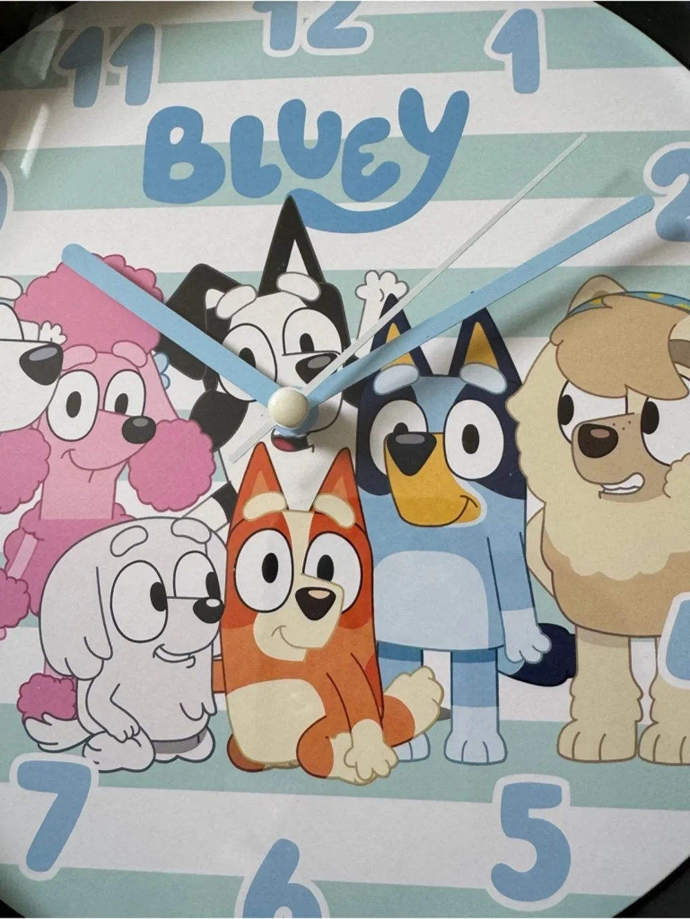 Bluey Wall Clock NEW Kids Bedroom Decor Cartoon Character Clock Nursery Playroom